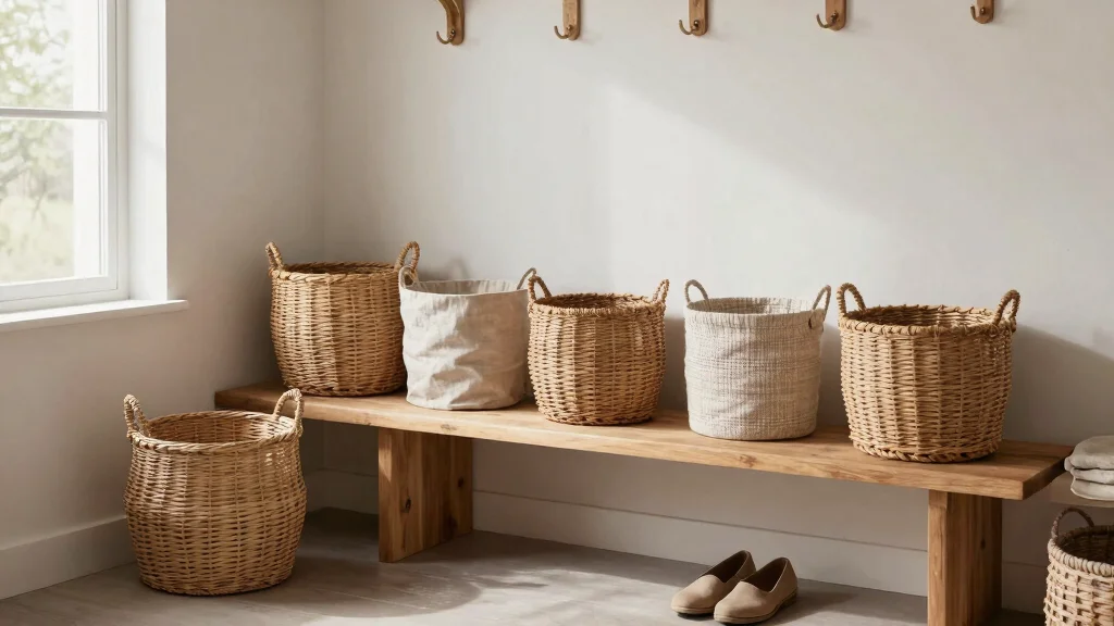9 Best Entryway Baskets and Bins for a Minimalist Mudroom Aesthetic